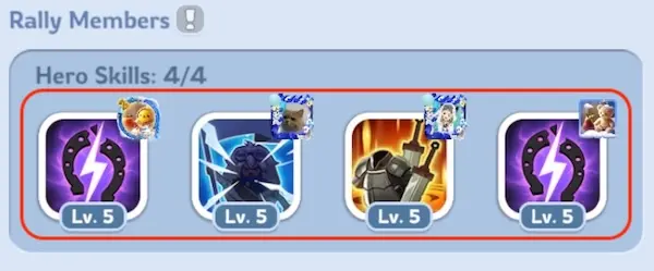 集結参加者の英雄のスキル